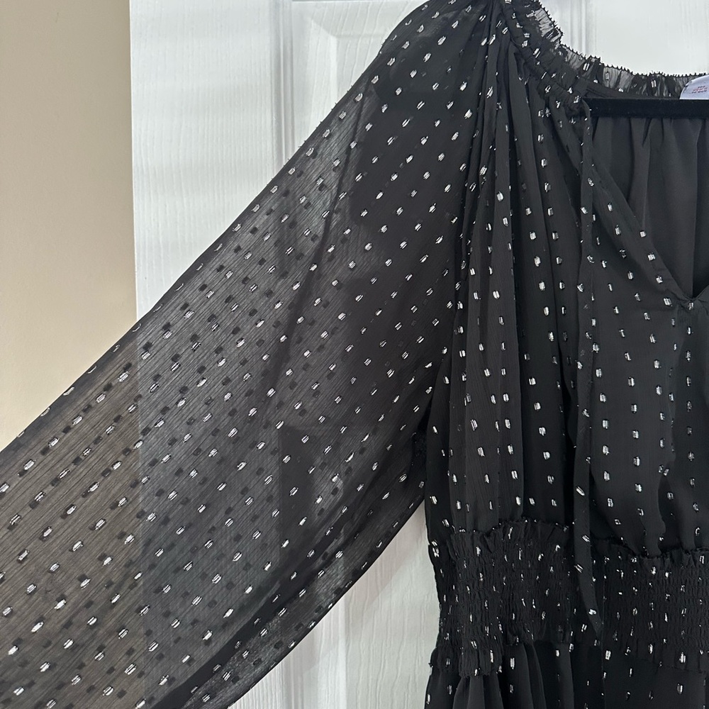 Black Sheer Old Navy Dress 2X Silver Sparkle - Picture 4 of 6